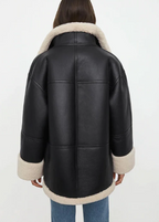 Women's Black Sheepskin Bomber Leather Jacket