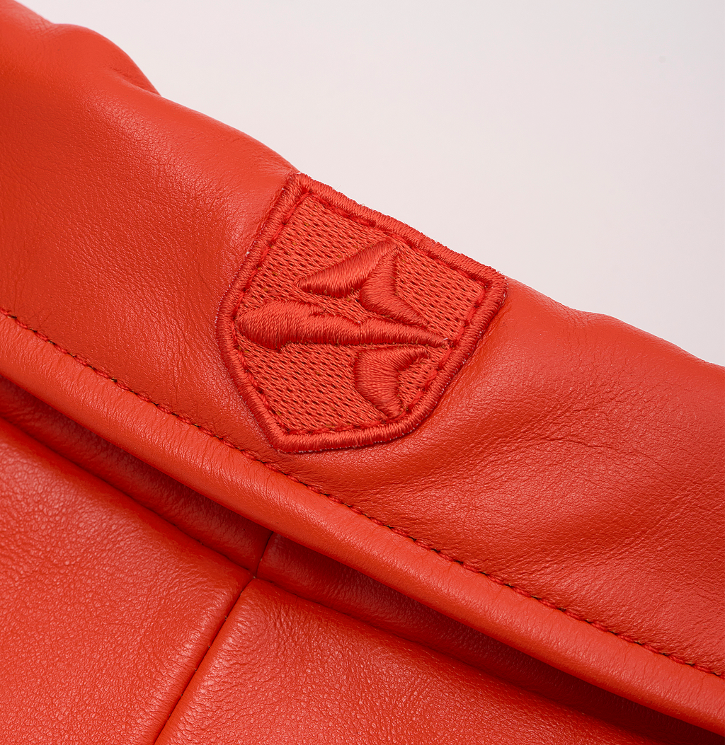 Avirex Icon Orange Leather Bomber Jacket