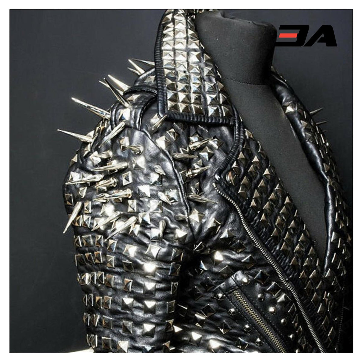 New Handmade Women's Black Fashion Studded Punk Style Leather Jacket