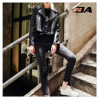 New Handmade Women's Black Fashion Studded Punk Style Leather Jacket