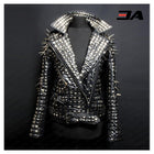 New Handmade Women's Black Fashion Studded Punk Style Leather Jacket
