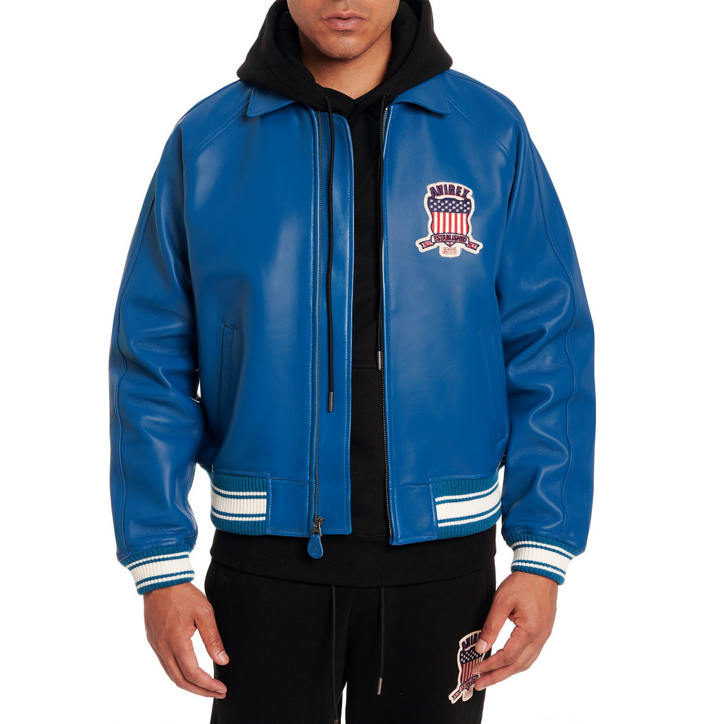 Fashion Leather Bomber Jacket