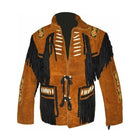 New Men’s Brown Cowboy Buckskin Leather Jacket