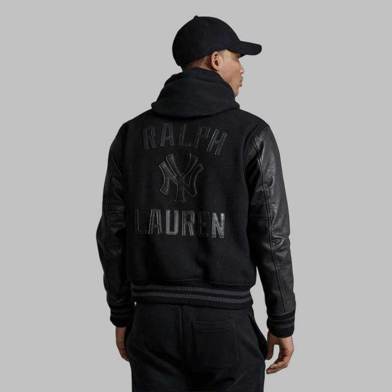 New York Black Wool Varsity Jacket