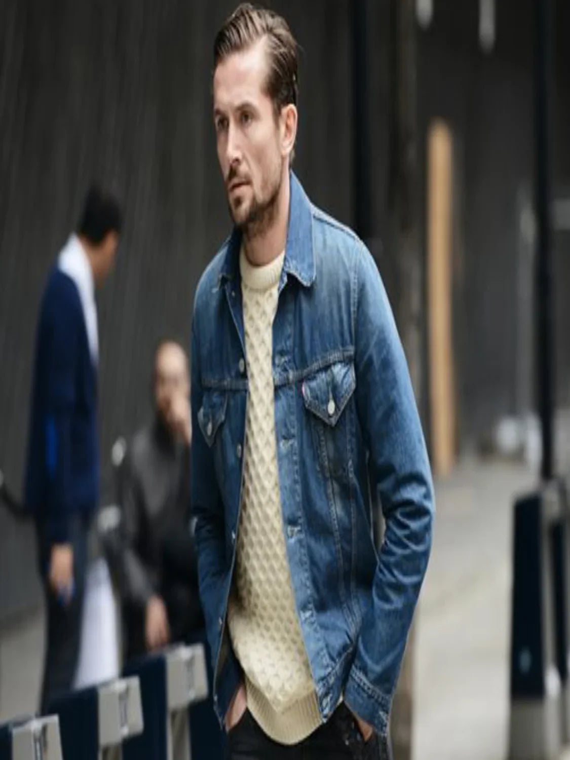 Sebastian Stan Blue Denim Trucker Jacket