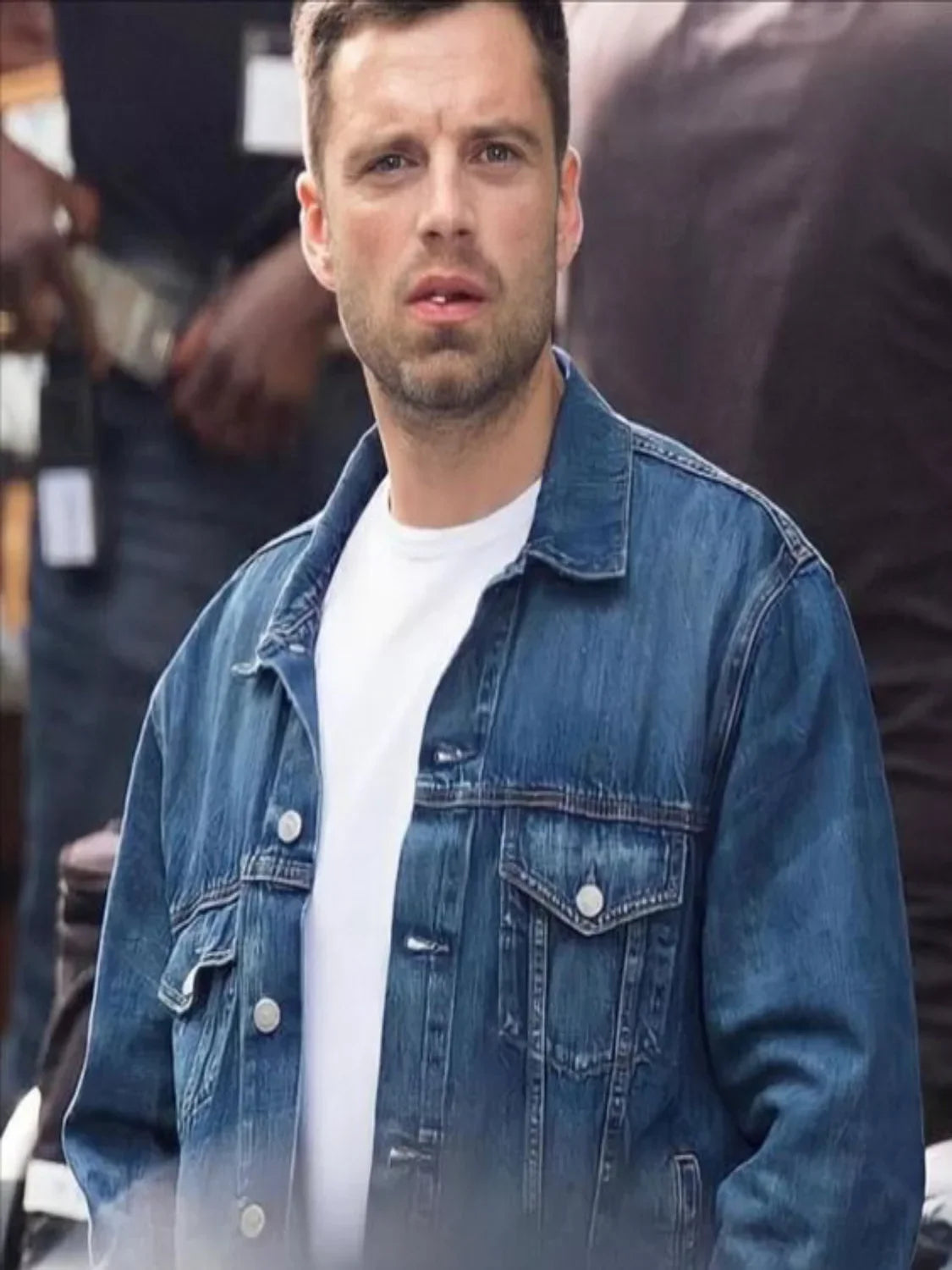 Sebastian Stan Blue Denim Trucker Jacket