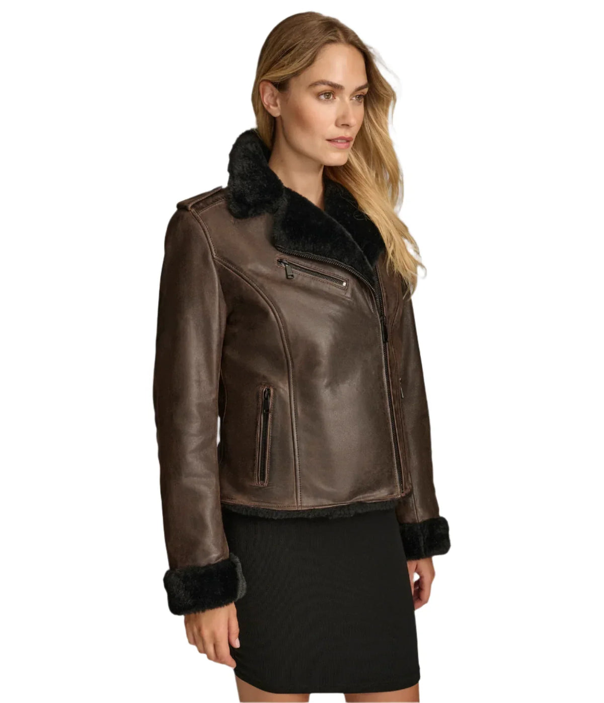 Womens Oaklynn Brown Leather Jacket