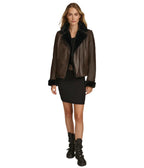 Womens Oaklynn Brown Leather Jacket