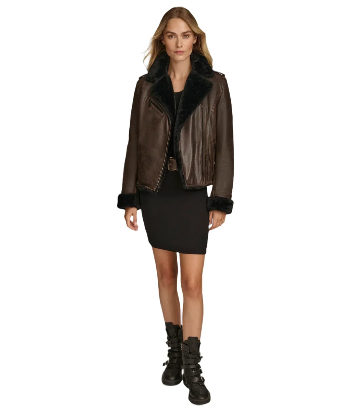 Womens Oaklynn Brown Leather Jacket