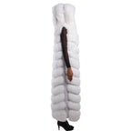 Full Length Fox Fur Chevron-Cut Vest