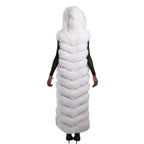 Full Length Fox Fur Chevron-Cut Vest