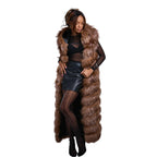 Full Length Fox Fur Chevron-Cut Vest