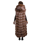 Full Length Fox Fur Chevron-Cut Vest
