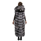 Full Length Fox Fur Chevron-Cut Vest