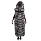 Full Length Fox Fur Chevron-Cut Vest