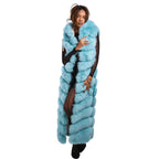 Full Length Fox Fur Chevron-Cut Vest