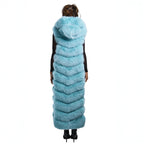 Full Length Fox Fur Chevron-Cut Vest
