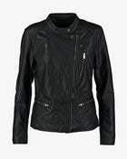 Black Asymmetrical Leather Jacket for Women