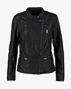 Black Asymmetrical Leather Jacket for Women