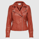 Onlgemma Women's Leather Jacket in Red