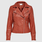 Onlgemma Women's Leather Jacket in Red