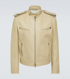Genuine Sheepskin Cream Leather Jacket