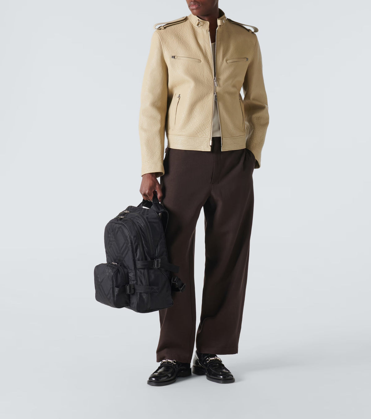 Genuine Sheepskin Cream Leather Jacket