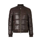 Bowen Leather Puffer Bomber Jacket - Premium Warmth & Style