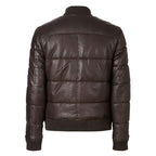 Bowen Leather Puffer Bomber Jacket - Premium Warmth & Style