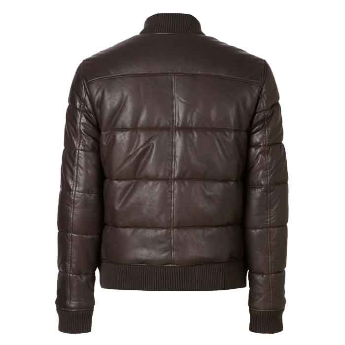 Bowen Leather Puffer Bomber Jacket - Premium Warmth & Style