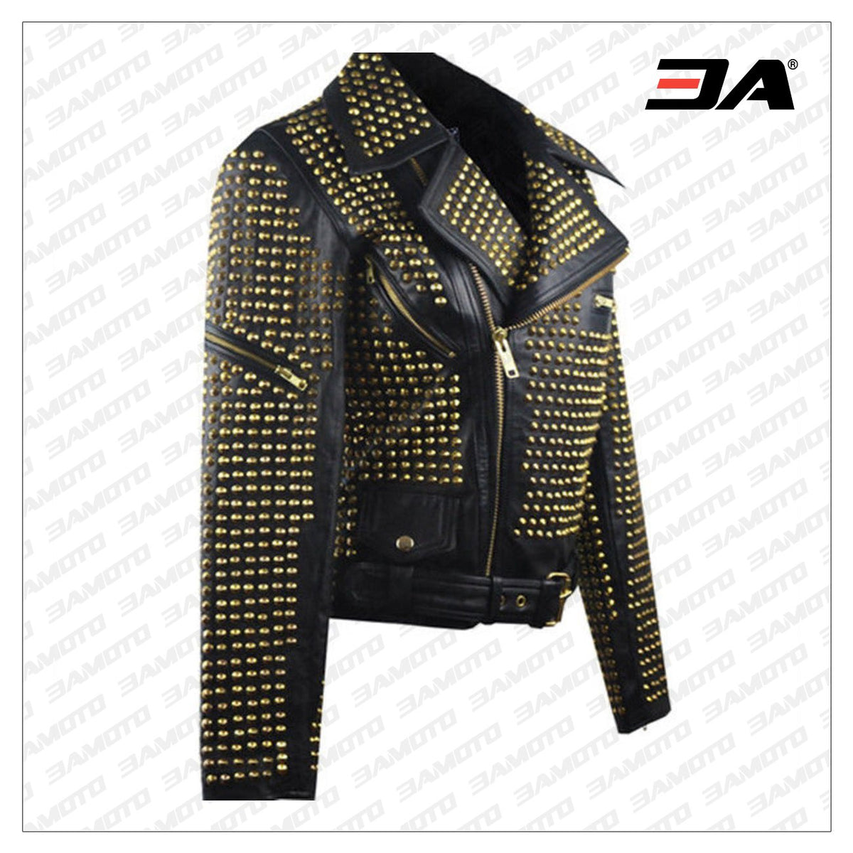Personalized Leather Jacket Zipper Short Jacket, Street Jacket, Biker Jacket Black Outwear, Moto Studded Punk Rock Mod Black Leather Jacket