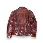 Red Biker Style Full Skin Python Jacket with Spikes