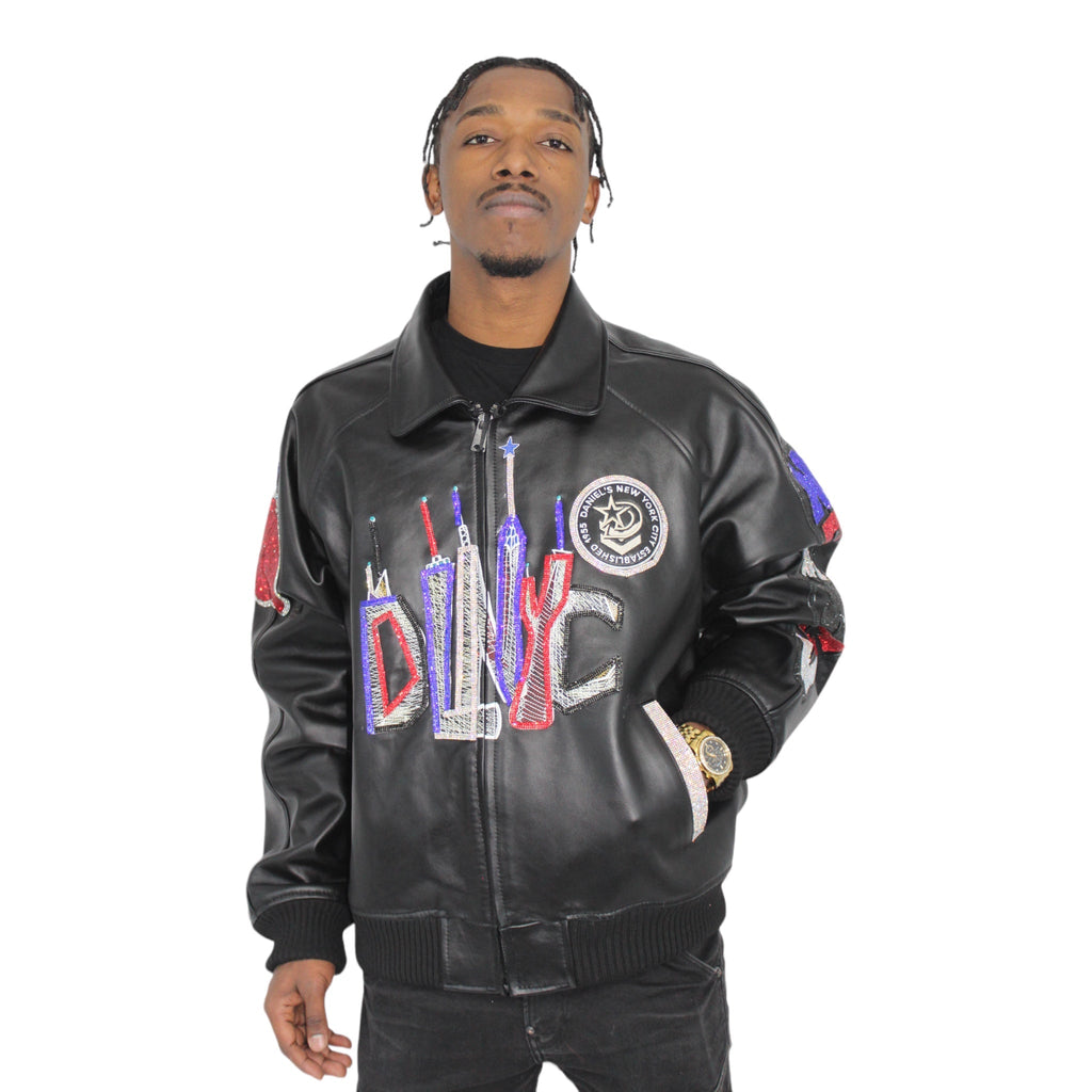 Skyline Leather Jacket Blinged Out