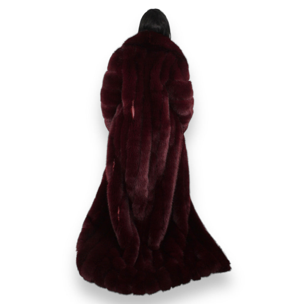 Faux Full Length Dragging Coat