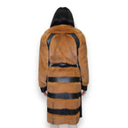 Mink Coat with Leather Trim