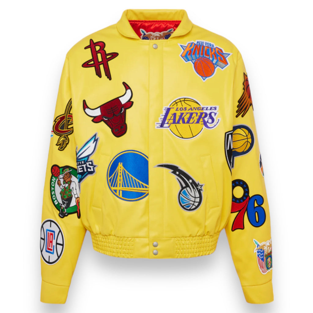 Jeff Hamilton NBA Collage Vegan Leather Jacket