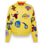 Jeff Hamilton NBA Collage Vegan Leather Jacket