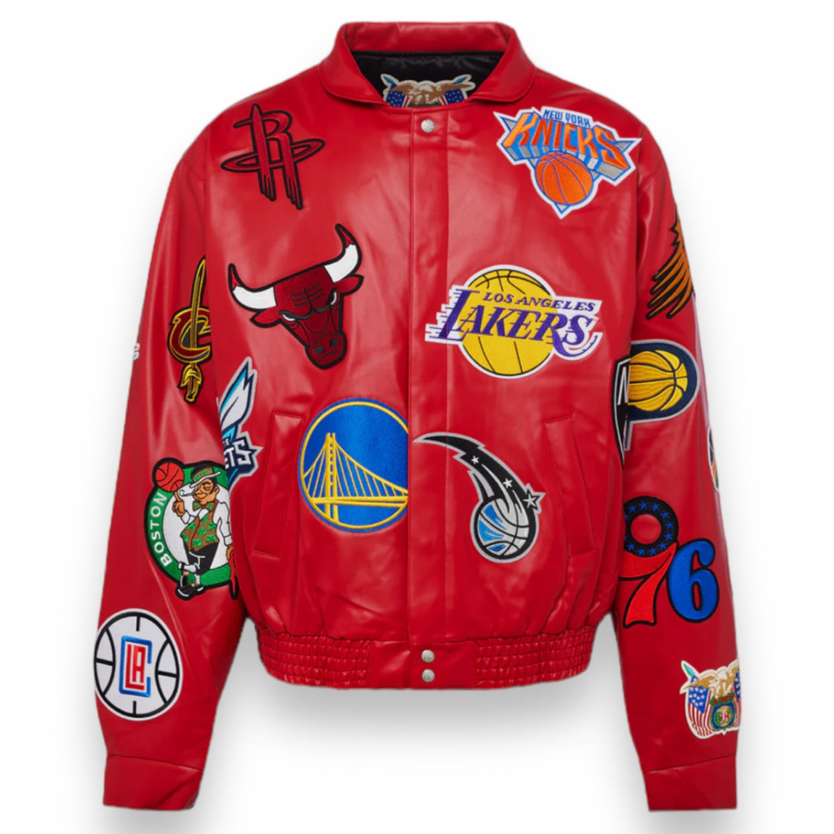 Jeff Hamilton NBA Collage Vegan Leather Jacket