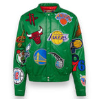 Jeff Hamilton NBA Collage Vegan Leather Jacket