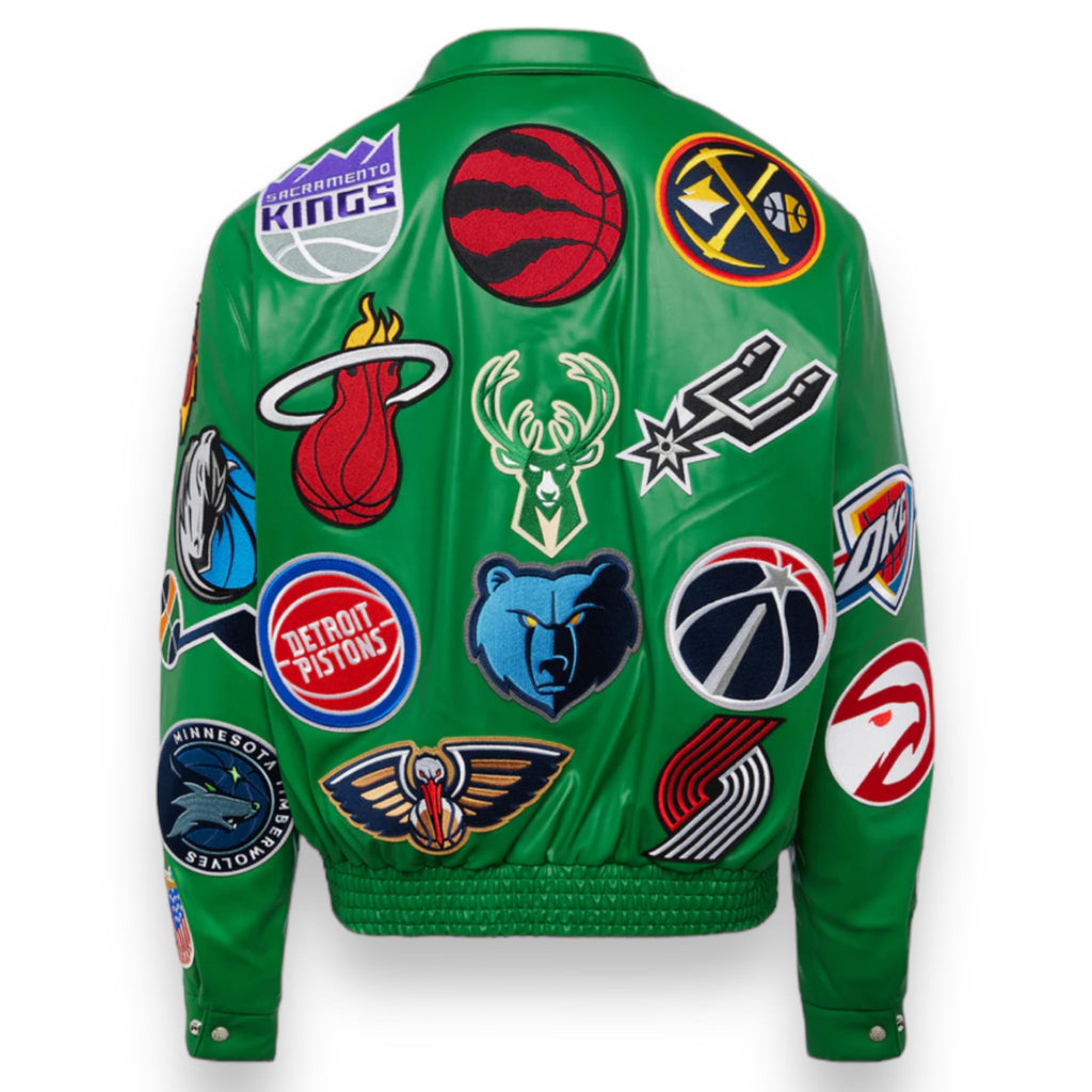 Jeff Hamilton NBA Collage Vegan Leather Jacket
