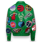 Jeff Hamilton NBA Collage Vegan Leather Jacket