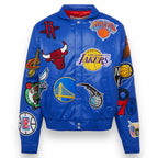 Jeff Hamilton NBA Collage Vegan Leather Jacket