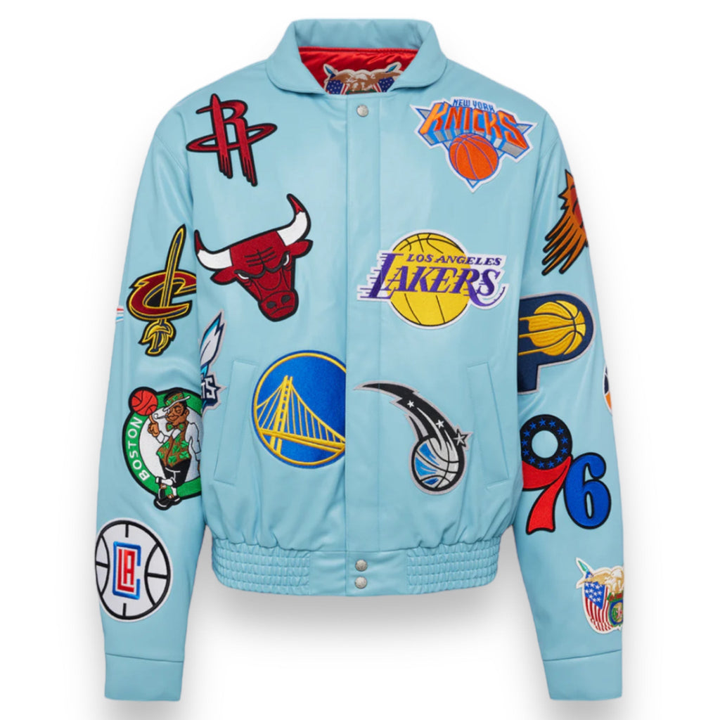 Jeff Hamilton NBA Collage Vegan Leather Jacket