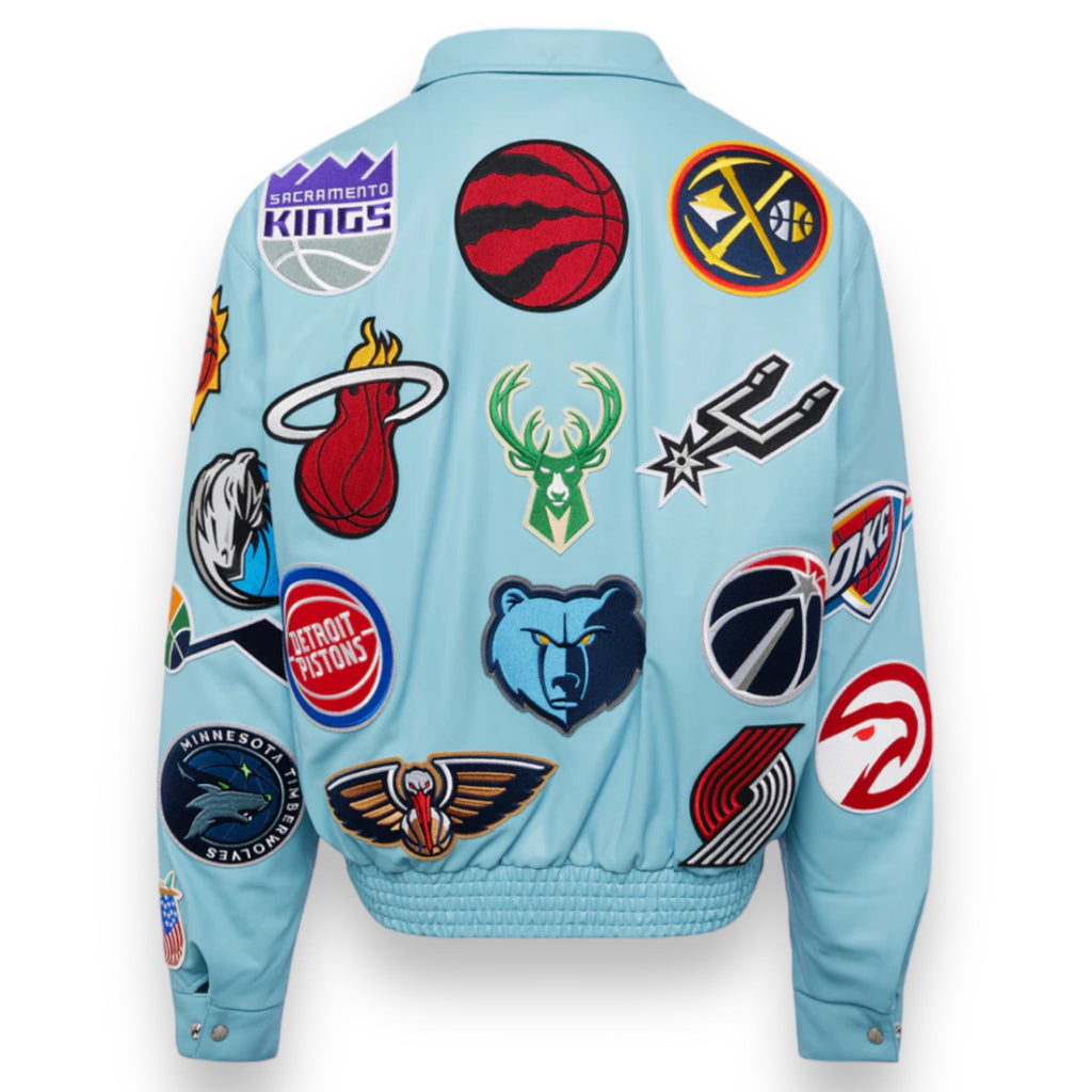 Jeff Hamilton NBA Collage Vegan Leather Jacket