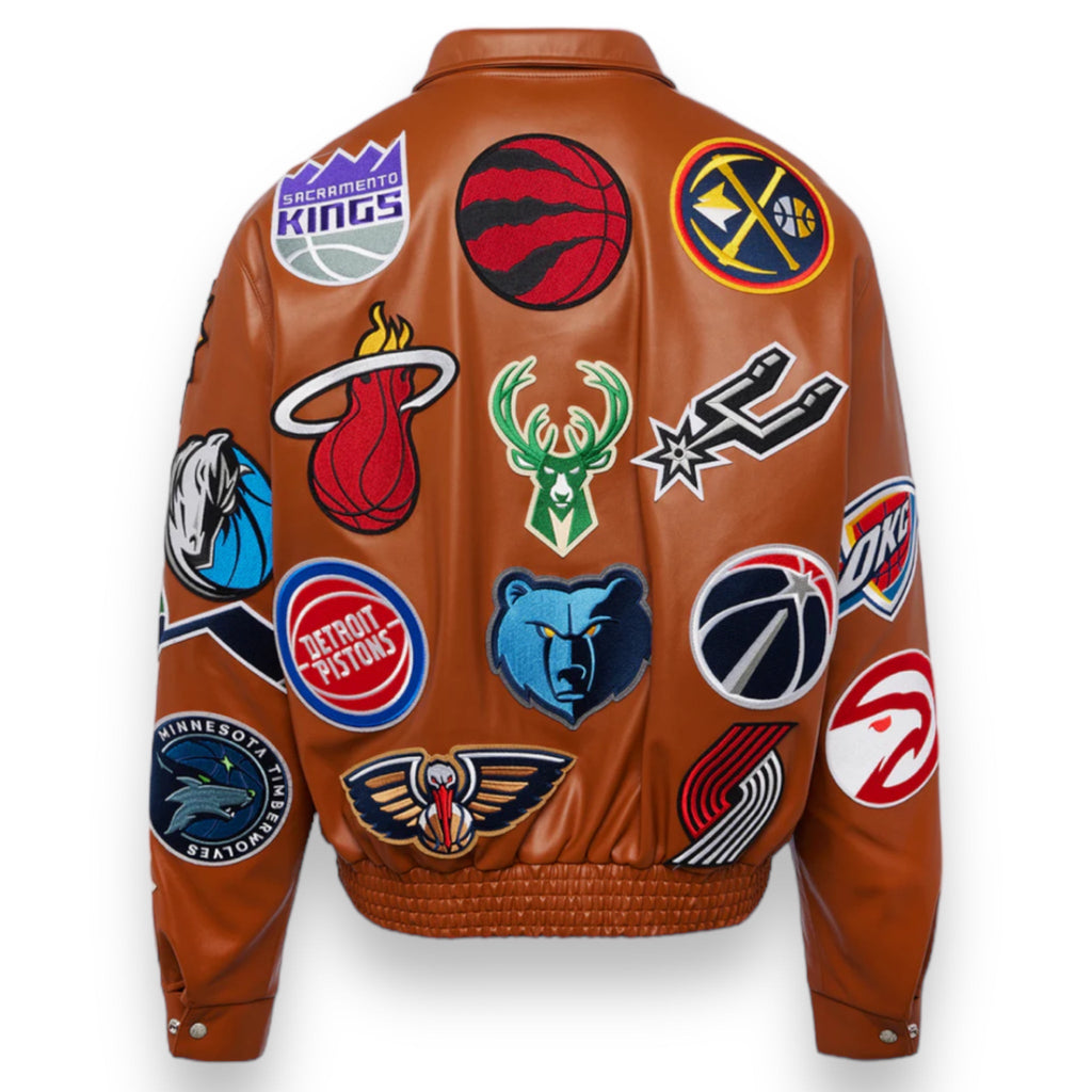 Jeff Hamilton NBA Collage Vegan Leather Jacket