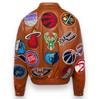 Jeff Hamilton NBA Collage Vegan Leather Jacket