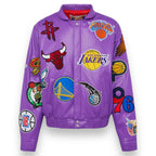 Jeff Hamilton NBA Collage Vegan Leather Jacket