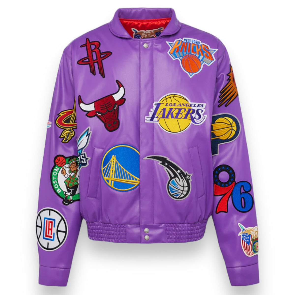Jeff Hamilton NBA Collage Vegan Leather Jacket