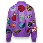 Jeff Hamilton NBA Collage Vegan Leather Jacket