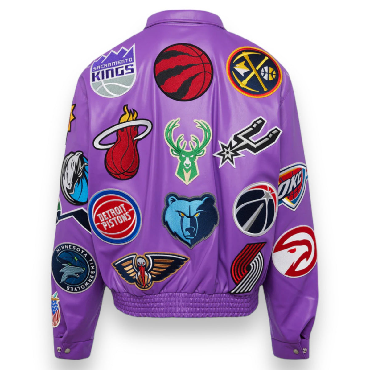 Jeff Hamilton NBA Collage Vegan Leather Jacket
